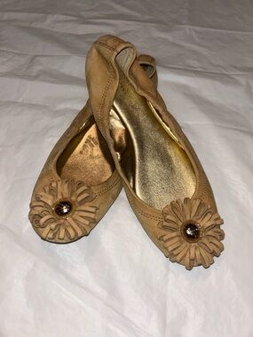 Coach Ariza Camel Suede Ballet Flats Size 9.5